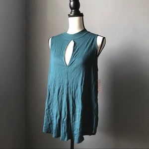 Free People Faye ribbed keyhole tank